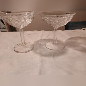 Fostoria American Clear Tall Sherbet Champagne Set Of 2 As Is